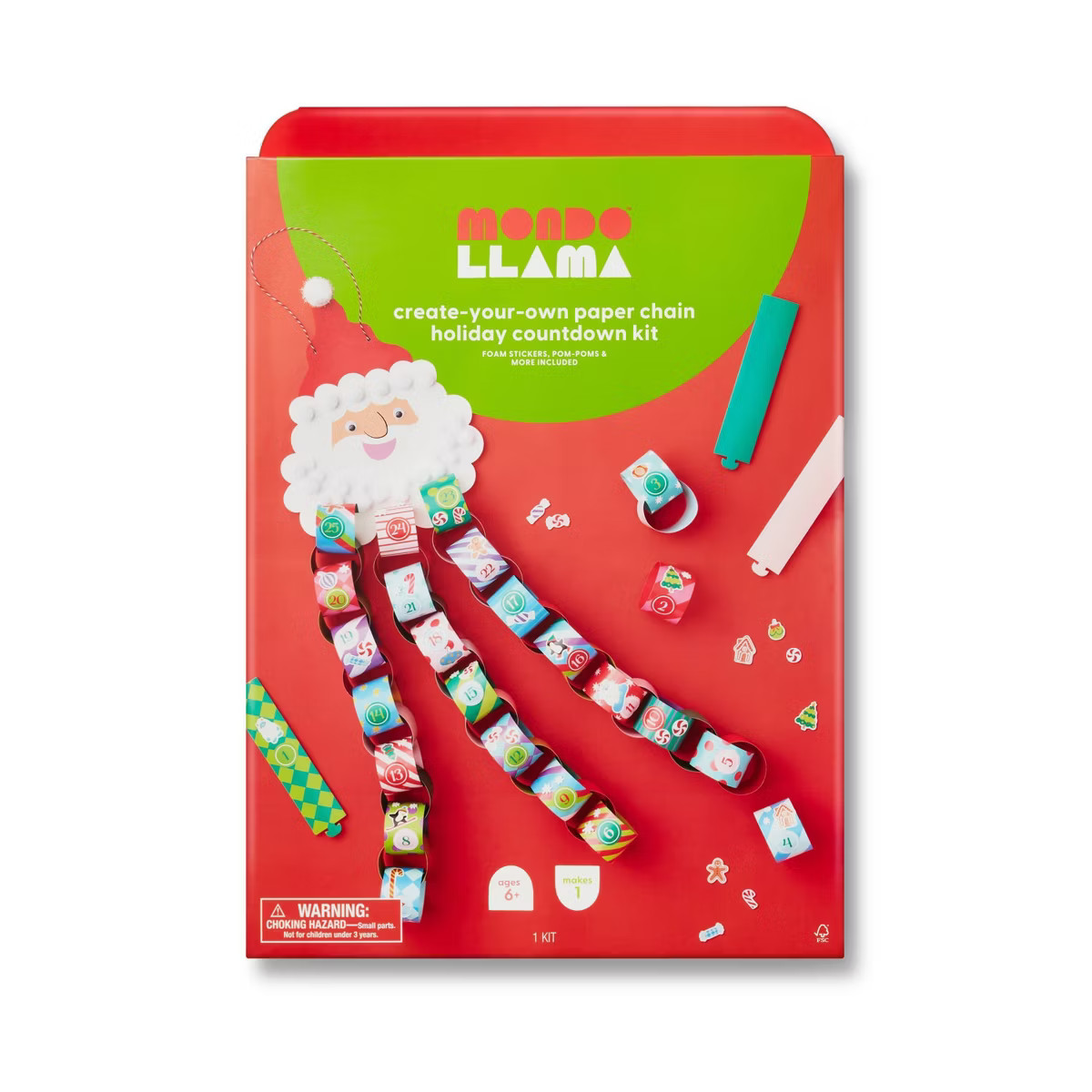 Christmas Craft Santa Claus Paper Chain Countdown Activity Kit - Mondo Llama™ | Target