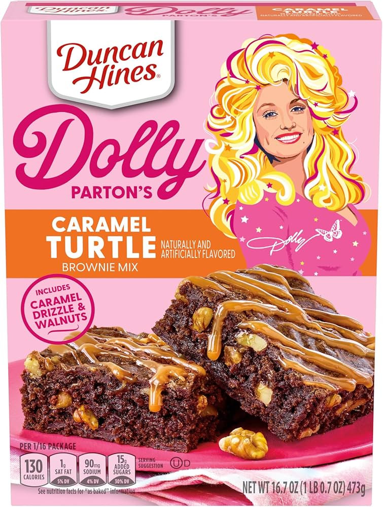 Duncan Hines Dolly Parton's Caramel Turtle Flavored Brownie Mix, 16.7 oz. | Amazon (US)