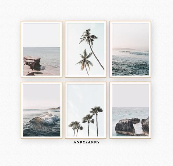 Set of 6 Prints,Printable Wall Art,Beach Prints,Beach Wall Art,Art Prints,Digital Download,Set of... | Etsy (US)