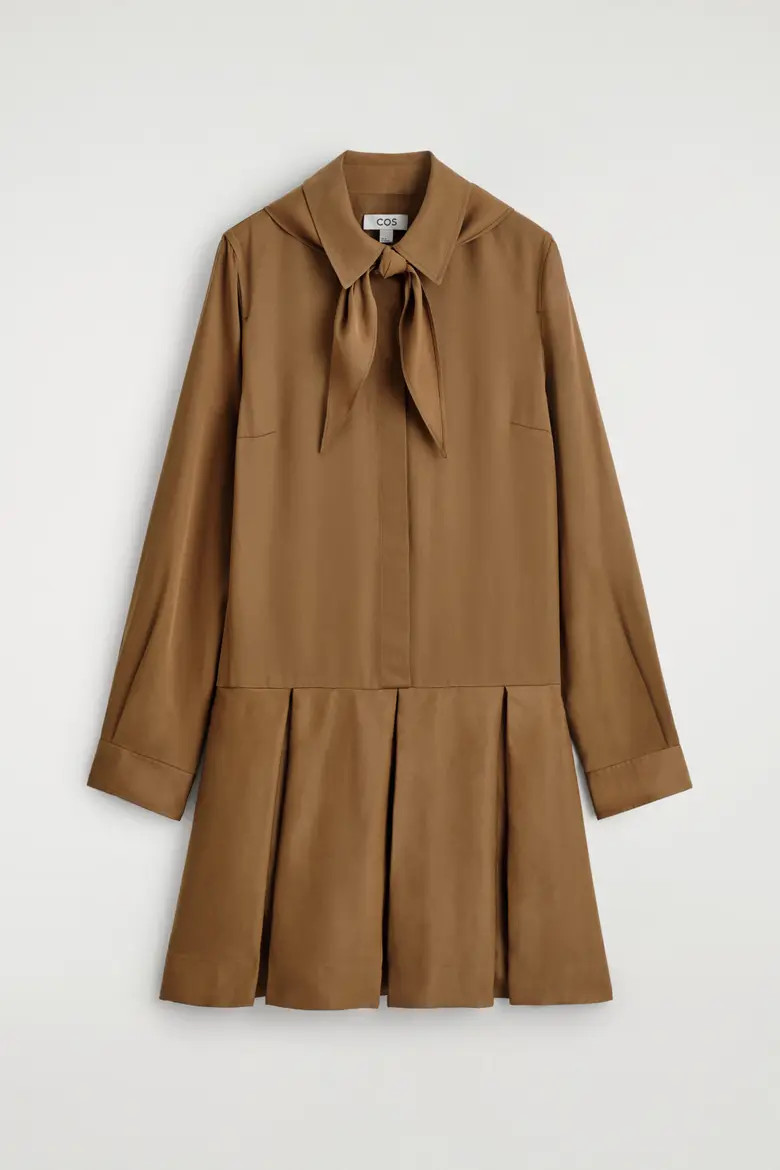 Scarf-detail Dropped-waist Mini Dress | Nordstrom