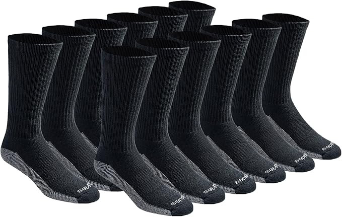 Dickies mens Dri-tech Moisture Control Crew Socks, Available in M-xxl (6, 12, 18 Pairs) | Amazon (US)