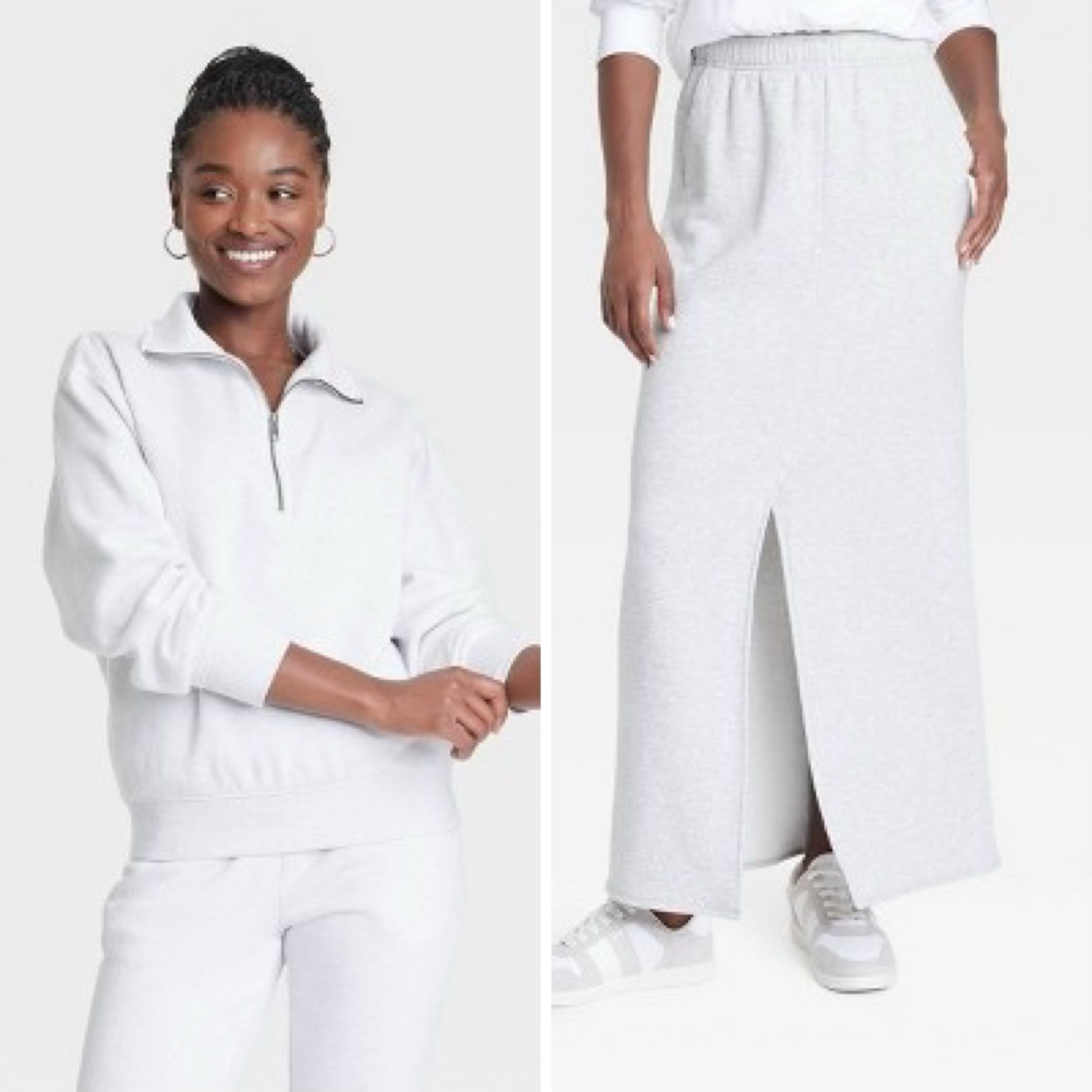 Target athleisure 
ADD TO CART!
Love this quarter zip top and maxi skirt created in a soft fleece. The perfect marriage of comfort and looking out together!

#LTKFindsUnder100 #LTKStyleTip #LTKSaleAlert