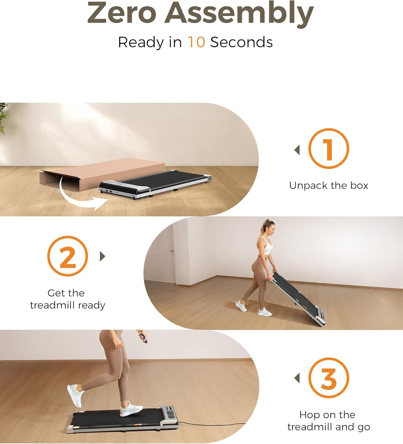 Under Desk Treadmill, Walking Pad for Home and Office, 2.5 HP Portable Walking Jogging Running Ma... | Amazon (US)