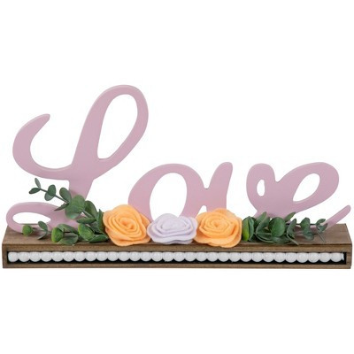 Northlight Love with Flowers Wooden Valentine's Day Sign - 11.25" | Target