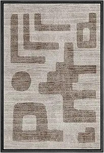 IDEA4WALL Framed Canvas Print Wall Art Rustic Brown Gray Polygon Collage Abstract Geometric Illus... | Amazon (US)