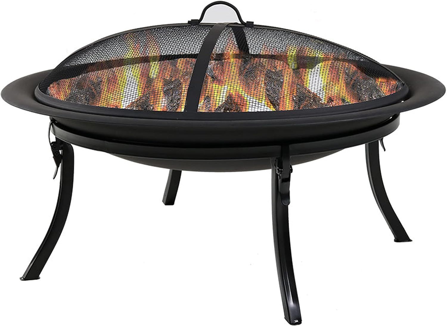 Amazon.com : Sunnydaze Portable Fire Pit Bowl - Round Wood-Burning Fire Bowl for Outside with Spa... | Amazon (US)