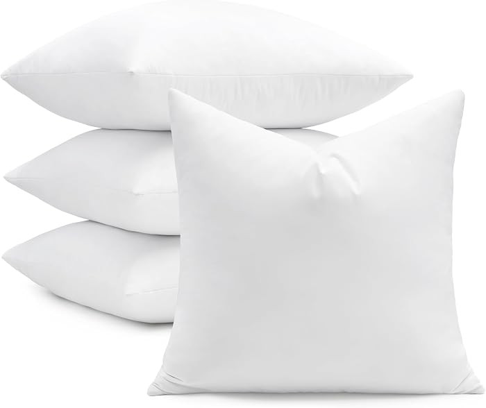 puredown\u00ae Juego de 4 rellenos de almohada de plumas de 26 x 26 pulgadas, para almohada decor... | Amazon (US)
