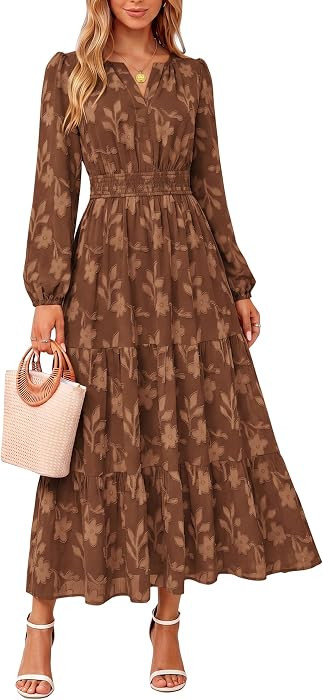 Kate Kasin Womens Long Sleeve Maxi Fall Wedding Guest Dresses with Pockets | Amazon (US)