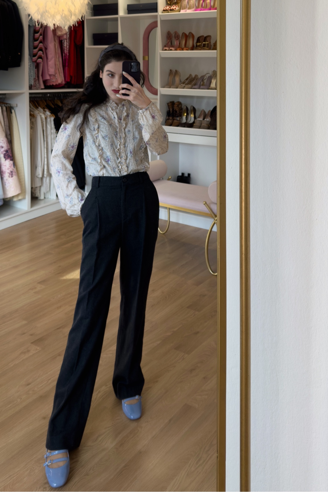 Business casual #workwear for spring with a beautiful #floralblouse and straight #panrs is a #springcapsuloutfit that is never a miss. Pair with a #headband and cute pair of slingbacks in blue. My shoes are Sézane and are comfortable. They are a bit bulky to walk in (pov I’m more used to walk in pointy stilettos), and the finish is not perfect - could be better (they are not as perfectly made as Miu Miu and Prada slingbacks or Valentino rockstuds) but the price is low and they are made in Portugal.

#LTKworkwear #LTKshoecrush #LTKstyletip