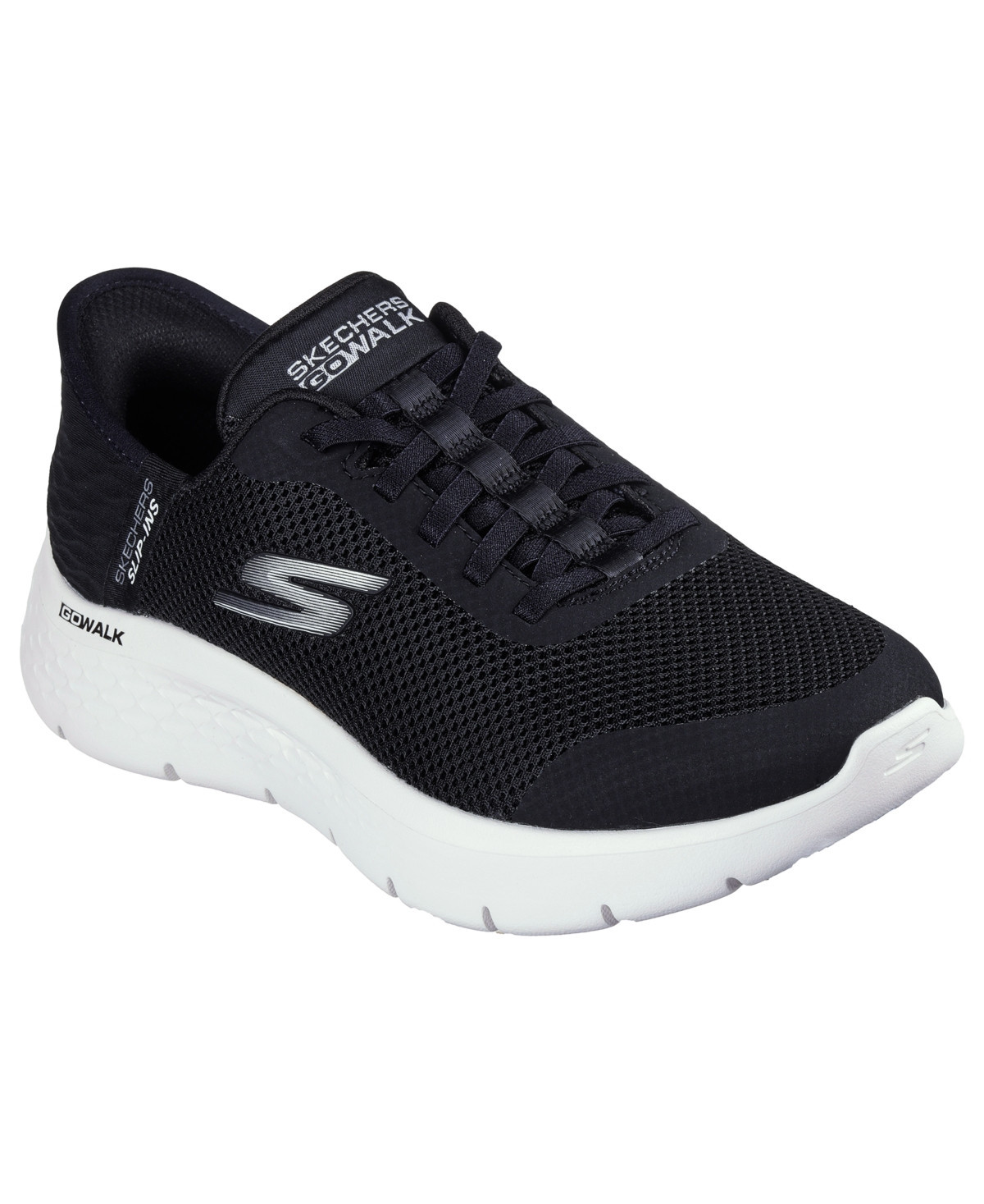 Skechers Women's Slip-Ins: Go Walk Flex - Grand Entry Slip-On Walking Sneakers - Black/White | Macy's