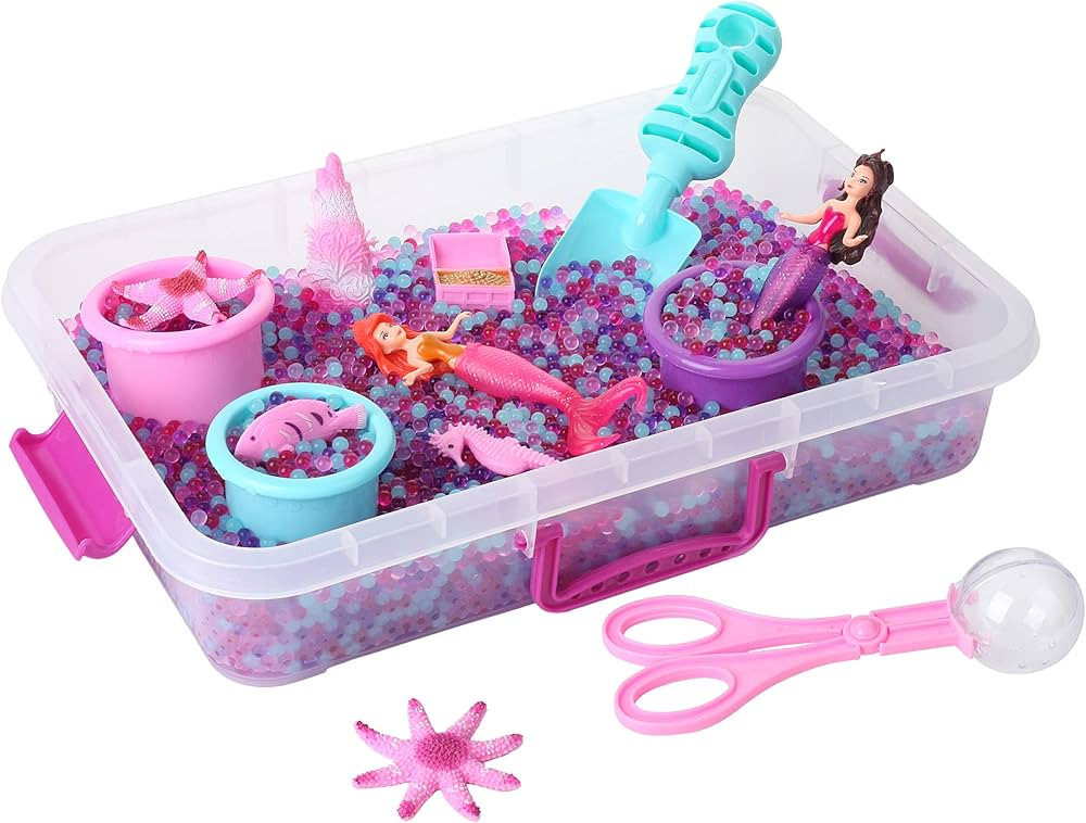 Mermaid Water Beads Play Set - Kids Sensory Bin with Ocean Animal Toys with 16oz of Non Toxic Wat... | Amazon (US)