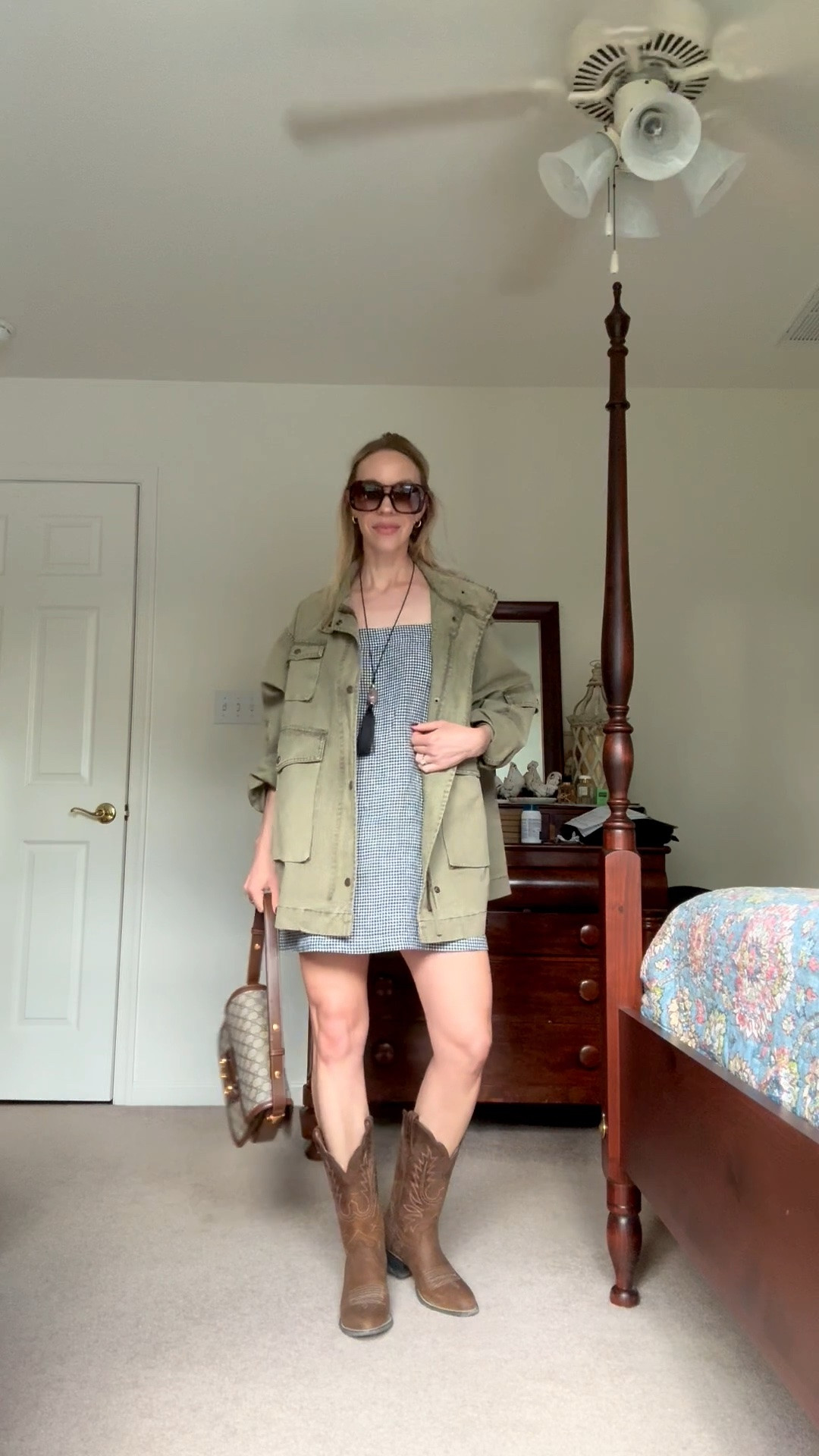 Casual outfits over 40, utility jacket, linen mini dress, cowboy boots, western outfit

#LTKSeasonal #LTKootd #LTKOver40