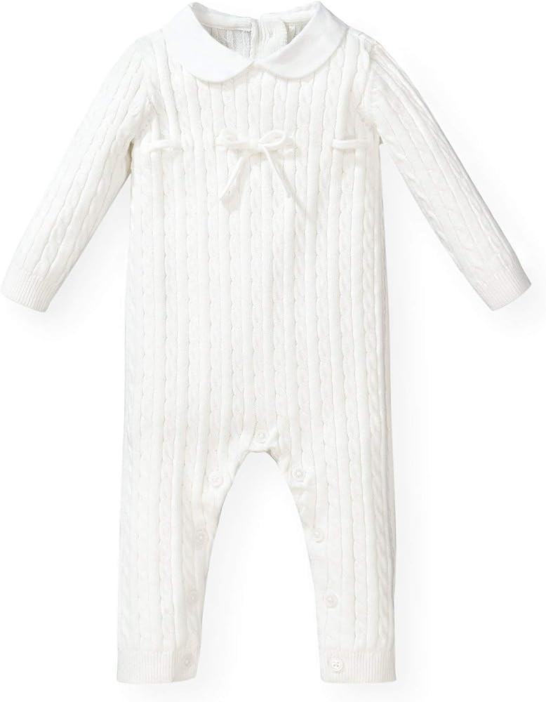Hope & Henry Layette Organic Cotton Long Sleeve Romper with Peter Pan Collar | Amazon (US)