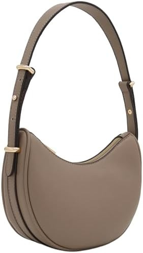 FashionPuzzle Small Crescent Smooth Faux Leather Underarm Shoulder Bag | Amazon (US)