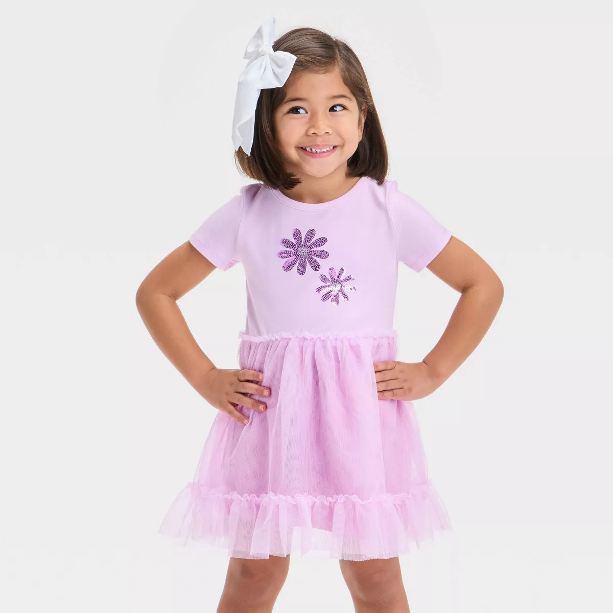 Toddler Girls' Butterfly Tulle Dress - Cat & Jack™ Medium Pink 5T: Cotton Blend, Recycled Polye... | Target