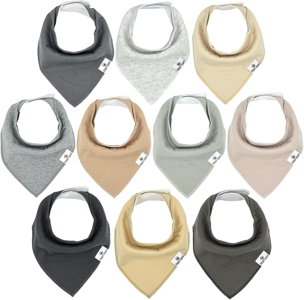 DiaperSquad's 10-Pack Baby Bibs for Drooling and Teething, Bibs for Boys, Baby Girl - Solid Cotto... | Amazon (US)