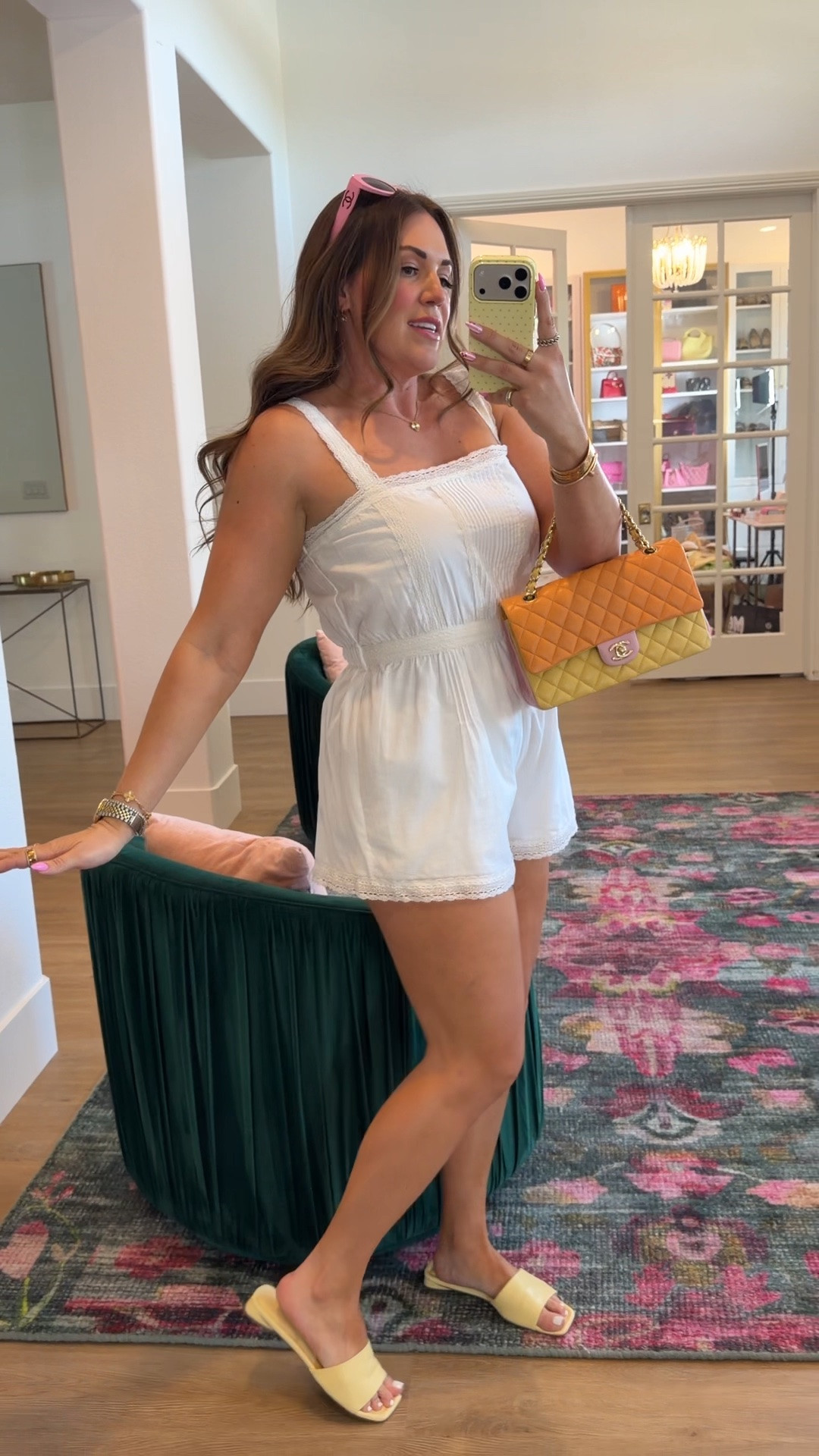 curvy midsize summer outfit! wearing size medium in white lace trimmed romper!

#LTKSeasonal #LTKMidsize
