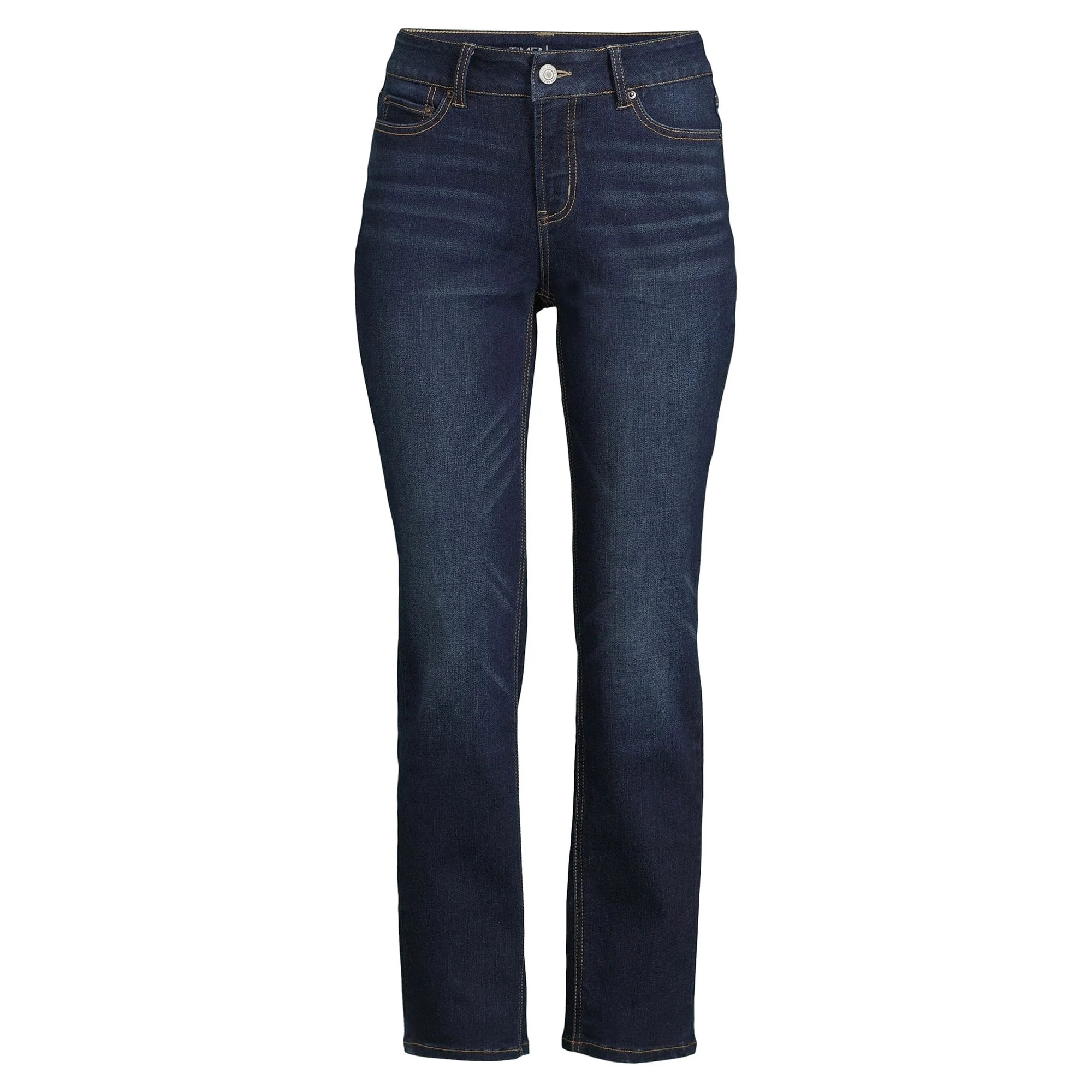 Time and Tru Women’s Mid Rise Straight Jeans, 29" Inseam for Regular, Sizes 2-18 | Walmart (US)