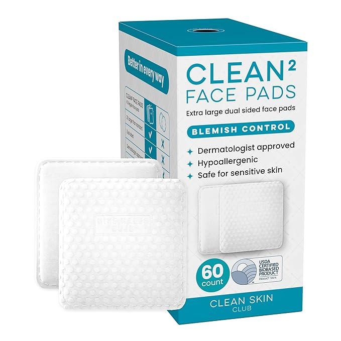 Clean Skin Club Clean² Blemish Control Face Pads – Extra Large Dual-Sided Face Pads for Blemis... | Amazon (US)