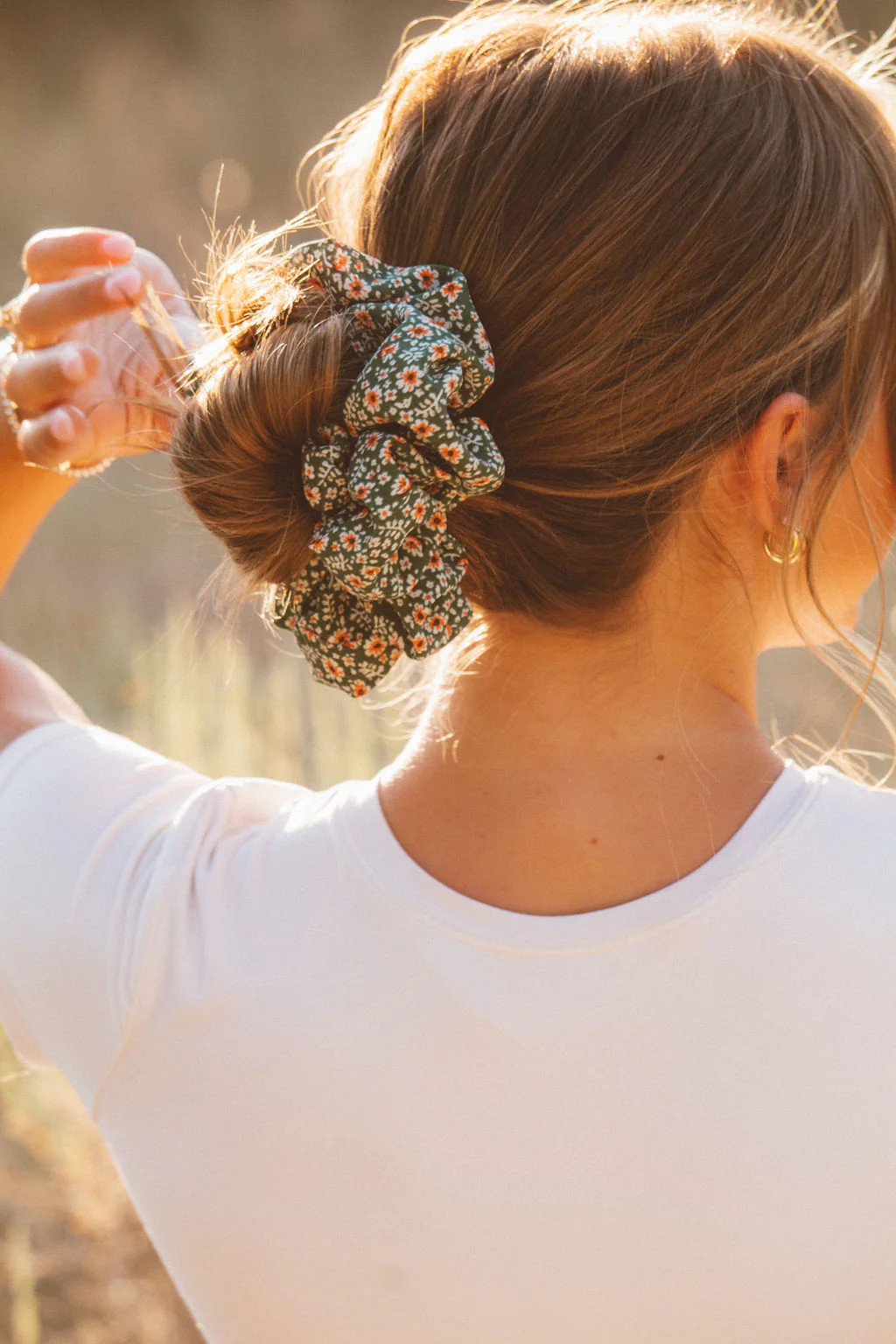 Green Floral Jumbo Scrunchie | Shop Andi
