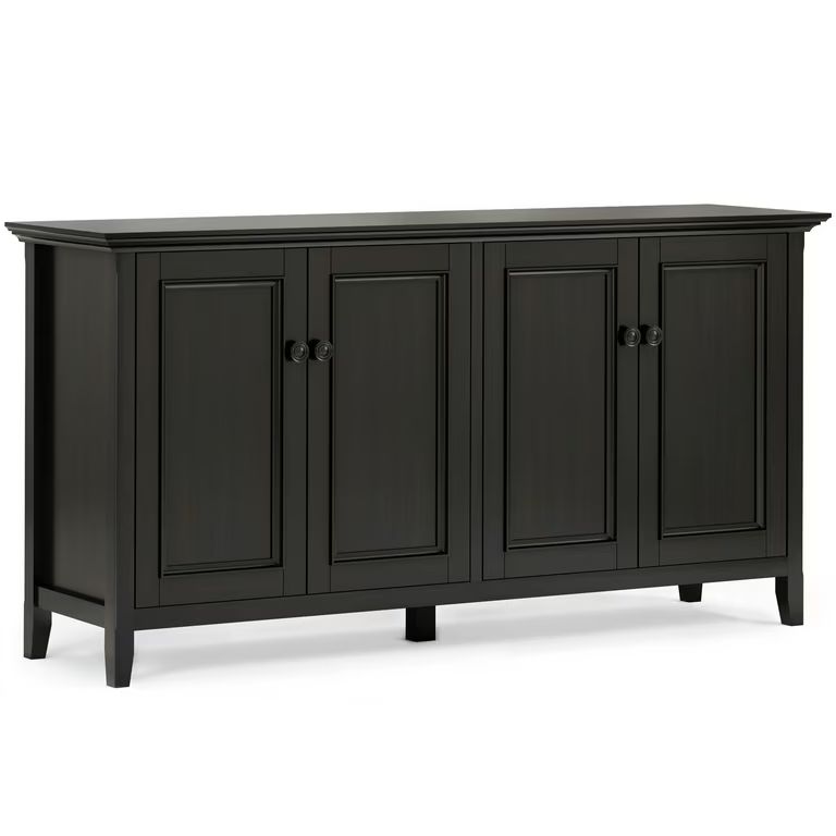 Amherst SOLID WOOD 66 inch Wide Transitional Wide 4 Door Storage Cabinet in Hickory Brown | Walmart (US)