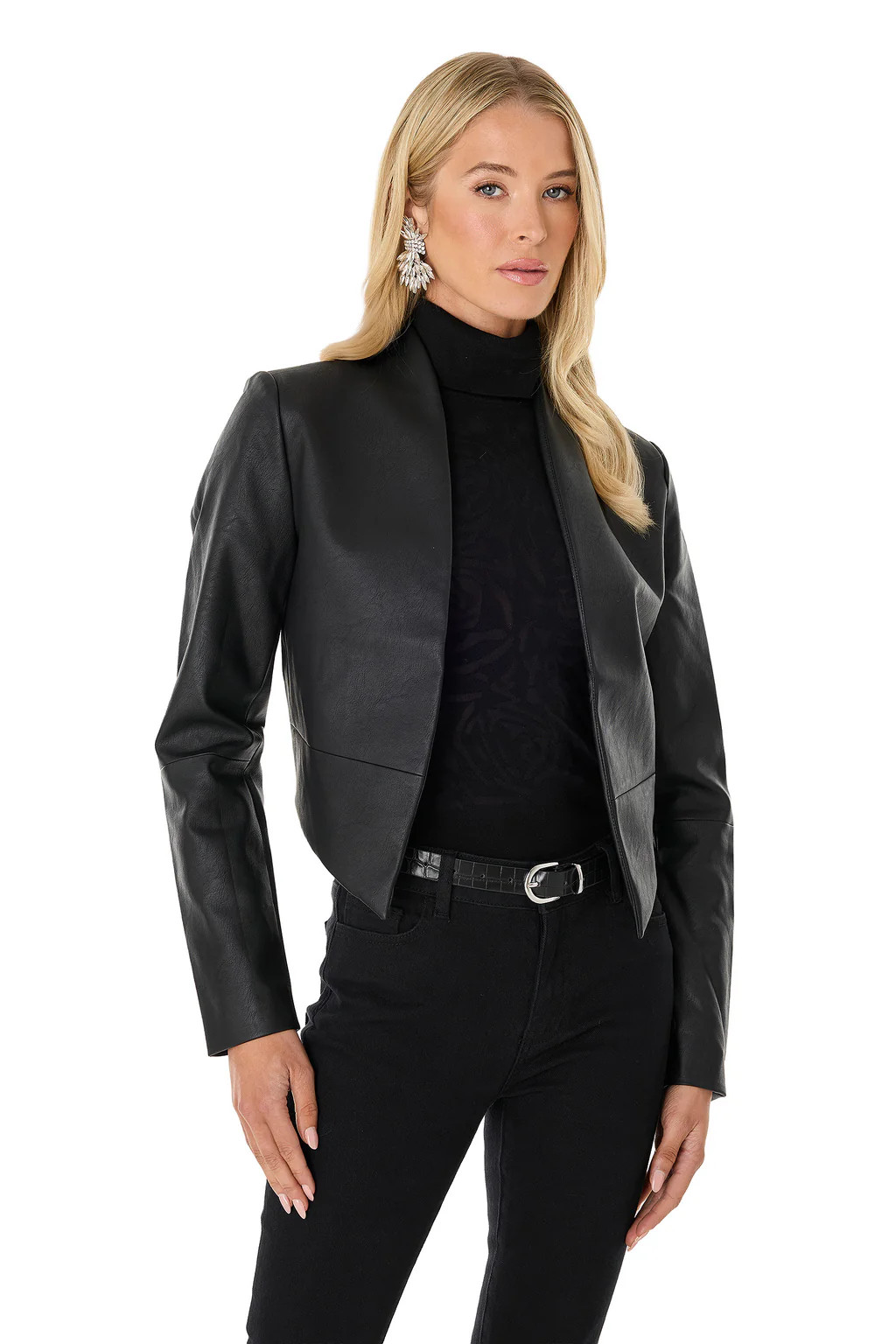 Yasmin Leather Jacket - Black | The Noli Shop