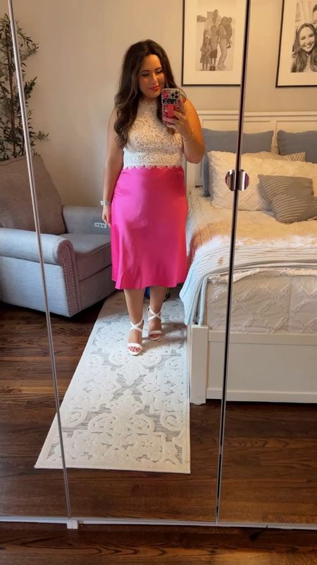 Size medium top and bottom. I swear this white crop top with Everything it’s so easy to dress up and down! And these heels are so comfy, good for wide feet and TTS! 

#LTKstyletip #LTKFind #LTKSale