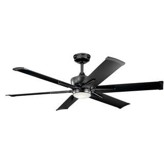 KICHLER Szeplo II 60 in. Integrated LED Indoor Satin Black Downrod Mount Ceiling Fan with Light K... | The Home Depot