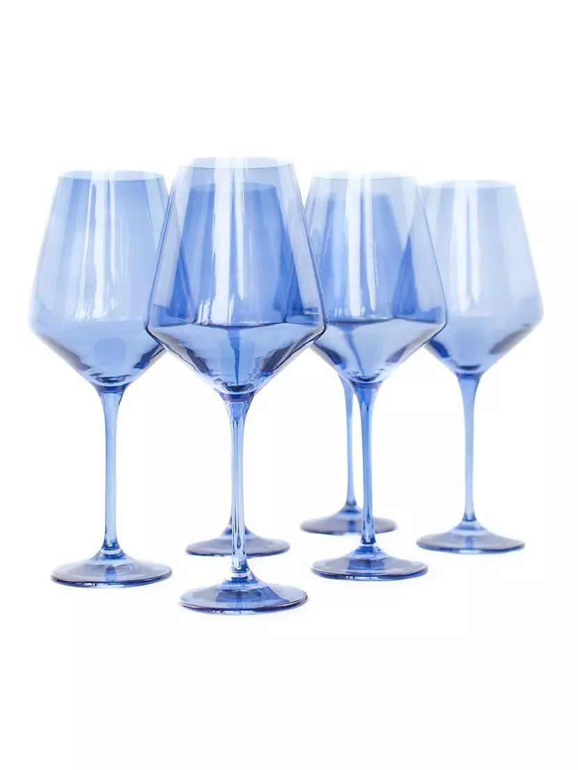 Estelle Colored Glass Hand-Blown Wine Glass 6-Piece Set | Saks Fifth Avenue