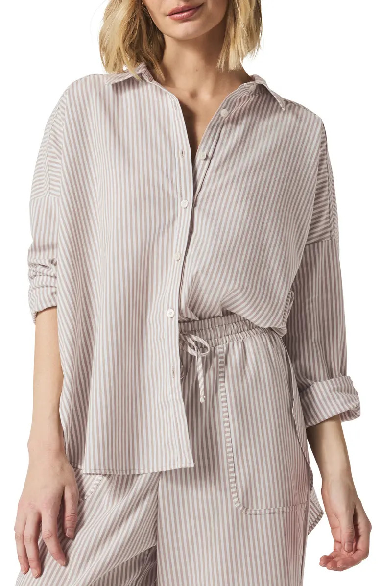 Splendid x @cellajaneblog Poplin Button-Up Shirt | Nordstrom | Nordstrom