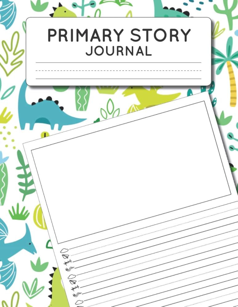 Primary Story Journal: Picture Space and Dotted Midline Sky line Plane line Grass line and Worm l... | Amazon (US)