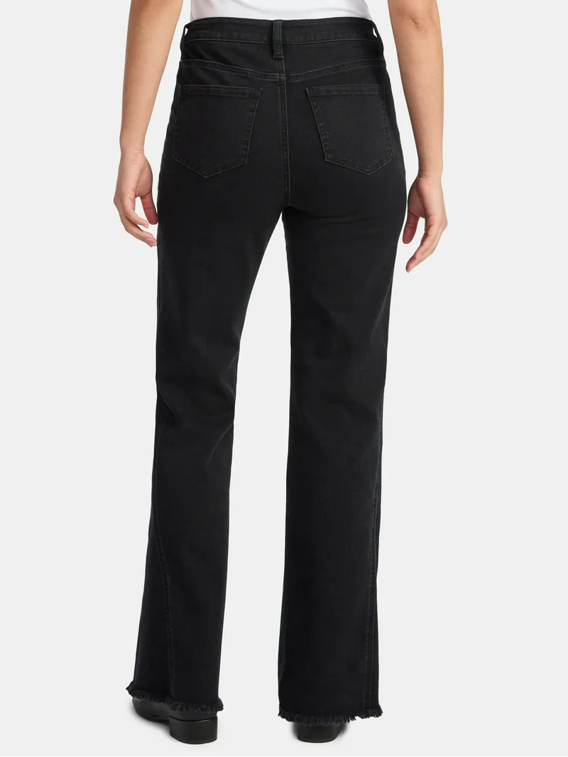 Time and Tru Women's High Rise Flare Jeans With Side Seam Details, 32" Inseam, Sizes 0-20 | Walmart (US)