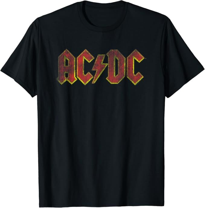 ACDC Distressed Red Logo Rock Music Band T-Shirt | Amazon (US)