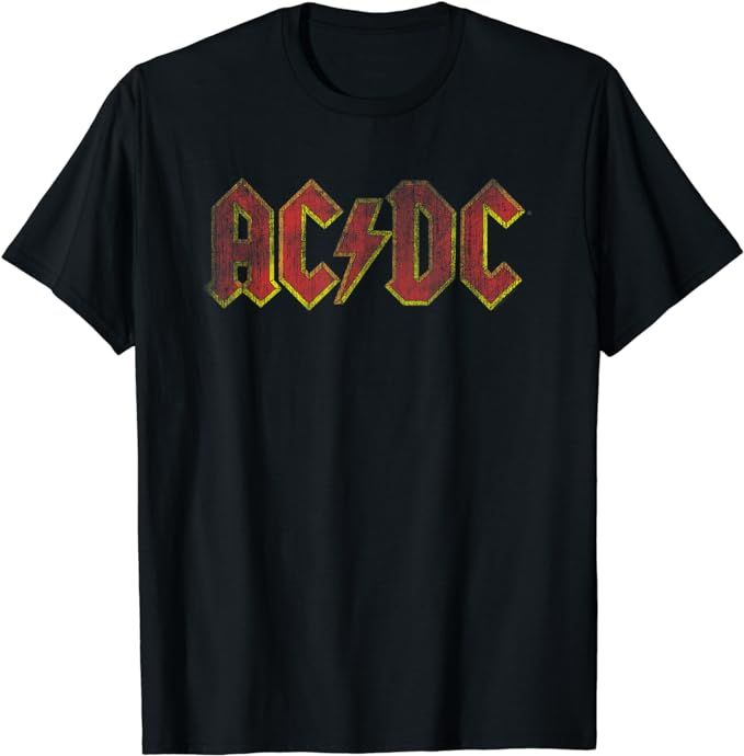 ACDC Distressed Red Logo Rock Music Band T-Shirt | Amazon (US)