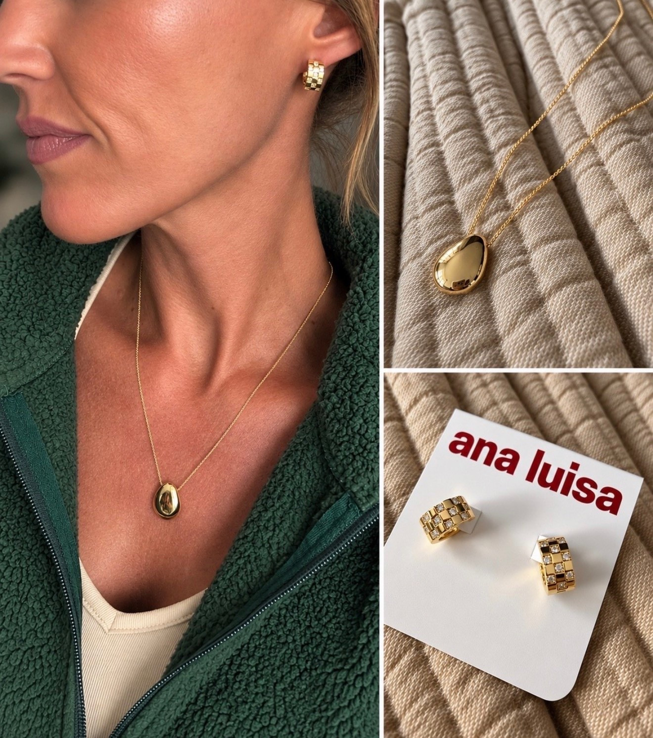 #ad I recently discovered a new jewelry line. These Ana Luisa pieces are the definition of elevated everyday ✨ Simple enough to wear with your everyday looks, but pretty enough to dress up for date night. The kind of jewelry that instantly makes an outfit feel a little more put together. 
@Ana Luisa
