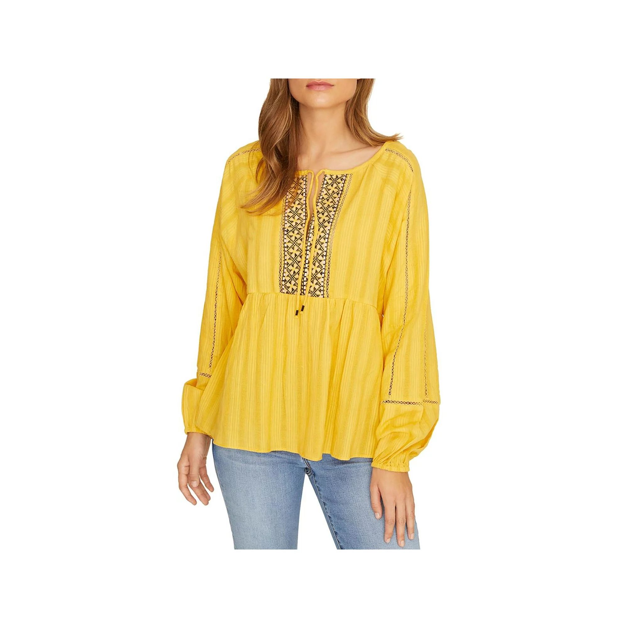 Sanctuary Womens Summer Embroidered Eyelet Peasant Top | Walmart (US)