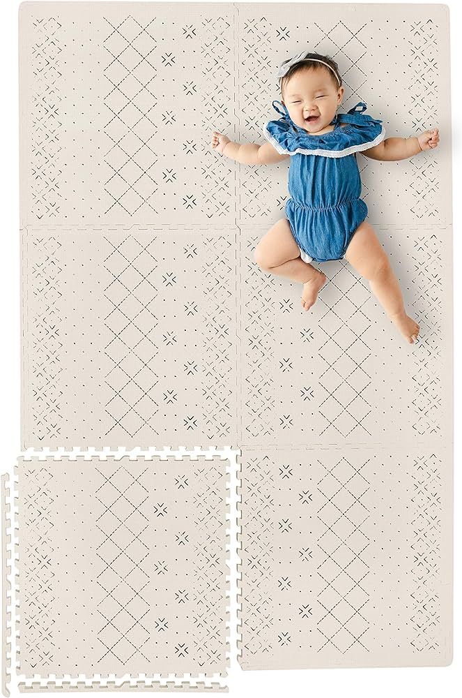 Yay Mats Stylish Extra Large Baby Play Mat. Soft, Thick, Non-Toxic Foam Covers 6 ft x 4 ft. Expan... | Amazon (US)