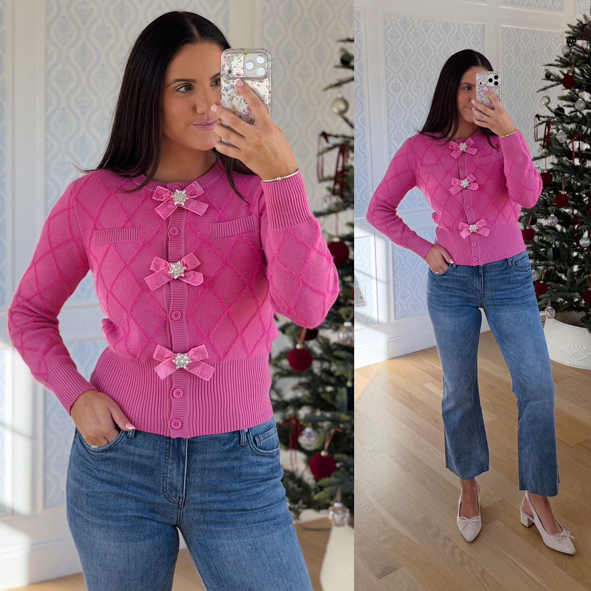 The cutest pink bow sweater!! 

#LTKFindsUnder100 #LTKHoliday #LTKootd