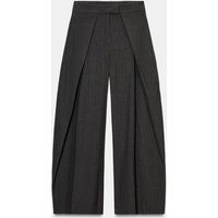 Zara - Zw Collection Pleated Wide Leg Pants - Women - Gray - Women | Zara US