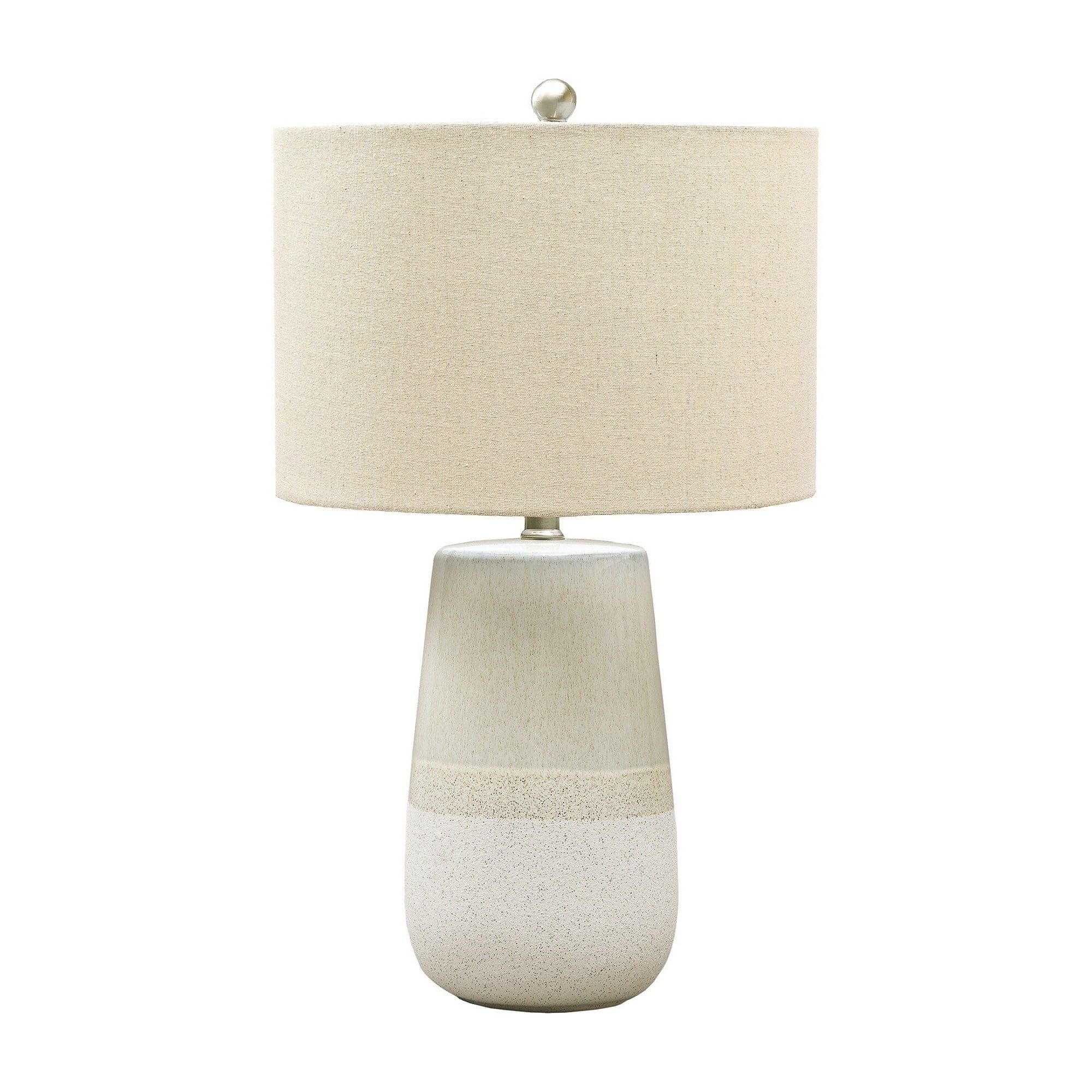 Speckled Ceramic Base Table Lamp with Drum Shade, Beige | Walmart (US)