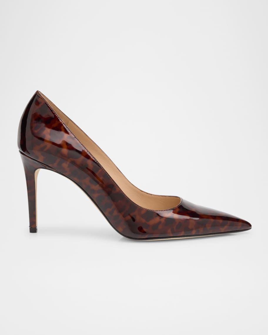 Stuart Weitzman Stuart Tortoise Patent Leather Pumps | Neiman Marcus