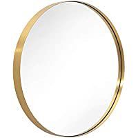 ANDY STAR Round Gold Mirror 30 Brass Mirror with Brushed Gold Frame Wall Mounted Stainless Steel Met | Walmart (US)
