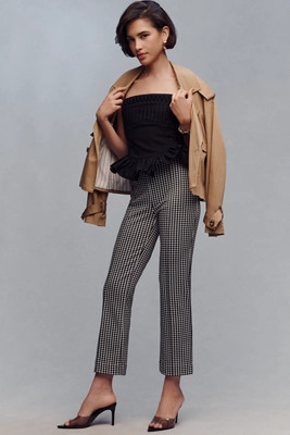 The Poppy Gingham Kick-Flare Pull-On Pants by Maeve | Anthropologie (US)