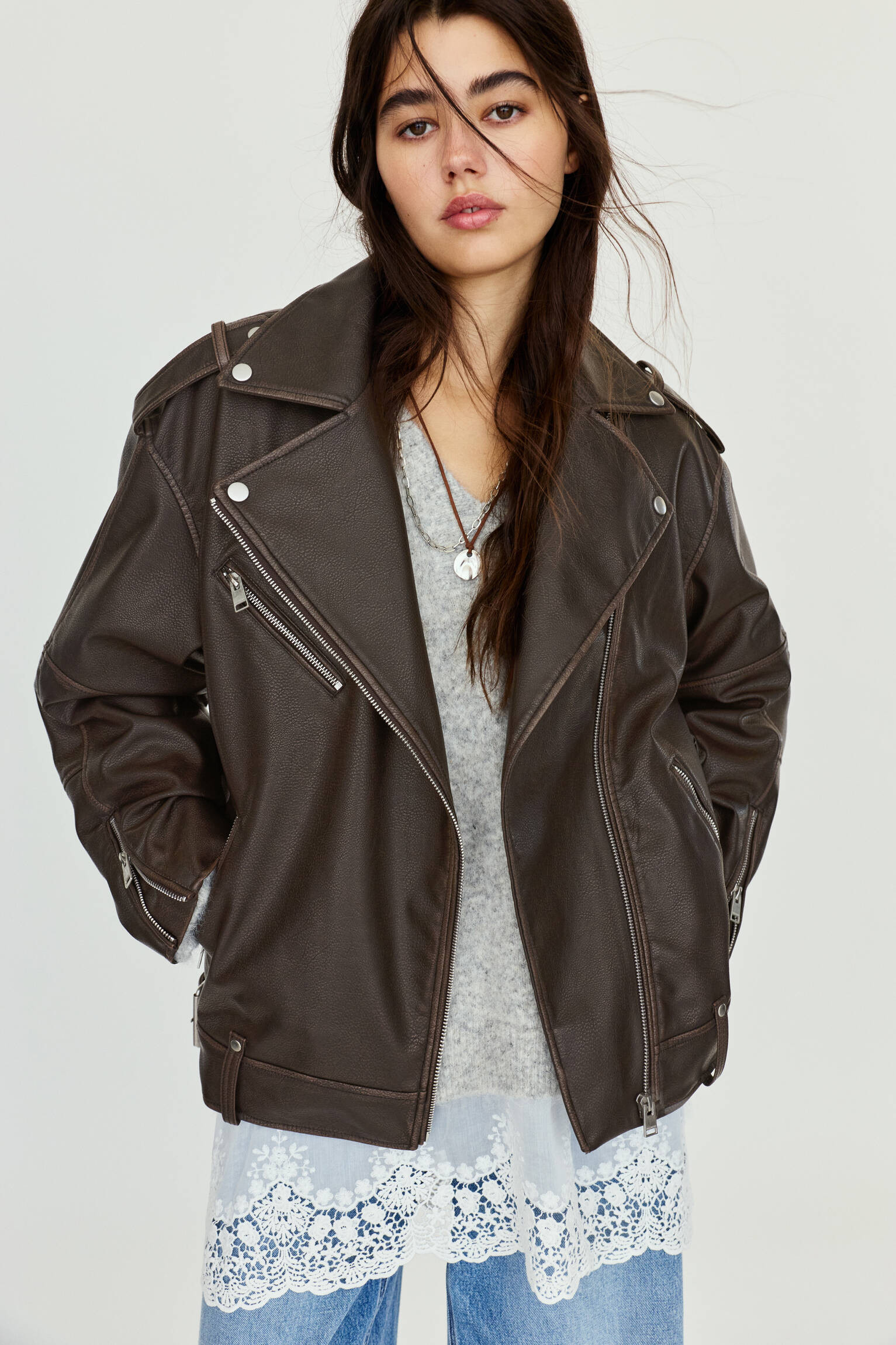 Bikerjacke aus Kunstleder - PULL&BEAR | PULL and BEAR DE
