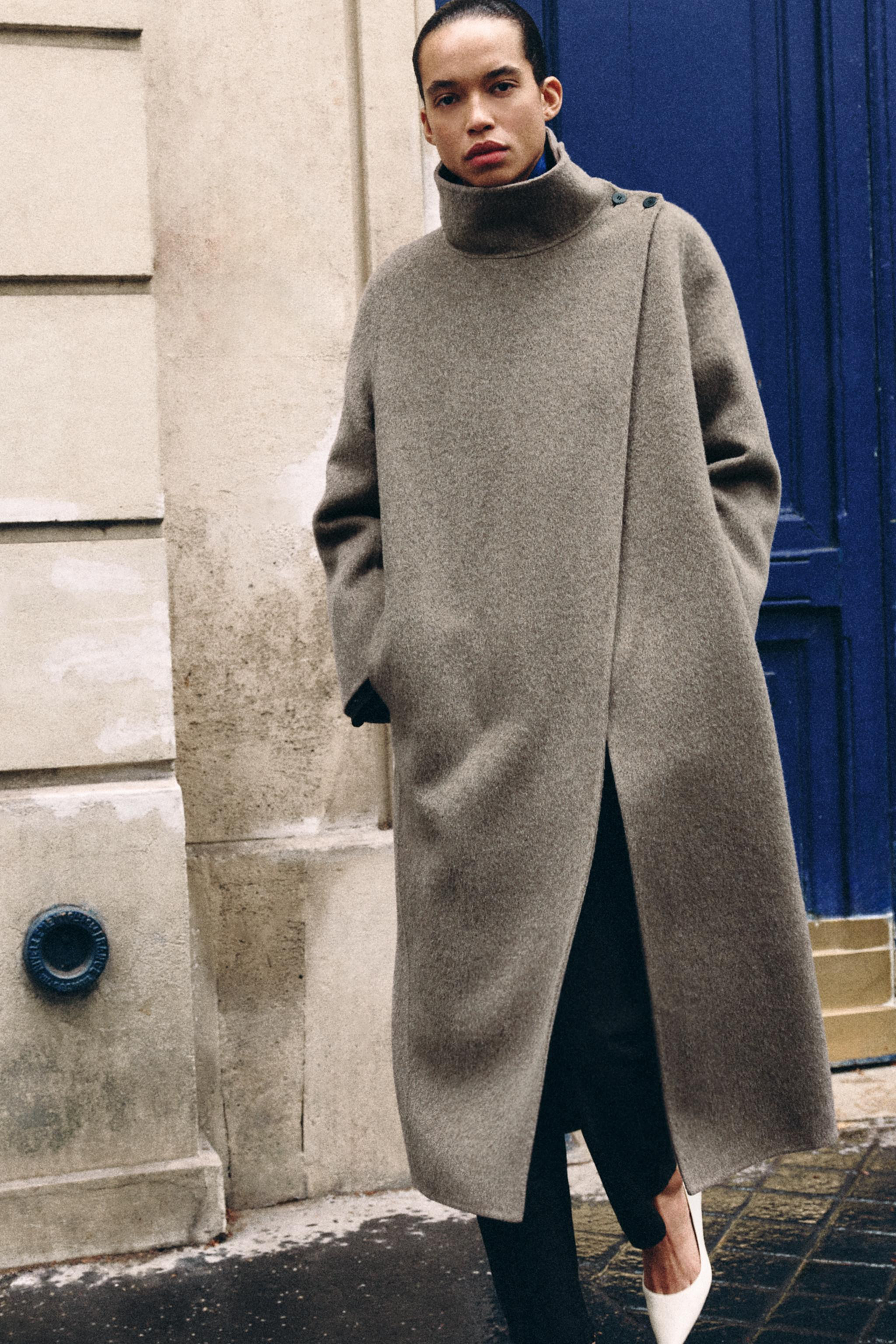 ZW COLLECTION LONG WOOL-BLEND COAT | Zara US