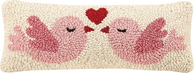 Peking Handicraft 30TG442C05OB Love Birds Blown Filled Hook Pillow, 12-inch Length, Wool and Cott... | Amazon (US)