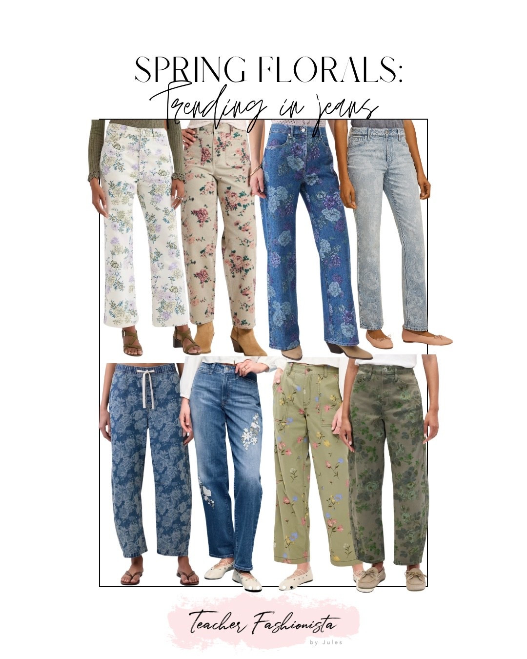 Spring trend: floral jeans / printed denim


Brands: Target, Maurices, Gap, Old Navy, Loft

#LTKSeasonal #LTKWorkwear #LTKSaleAlert