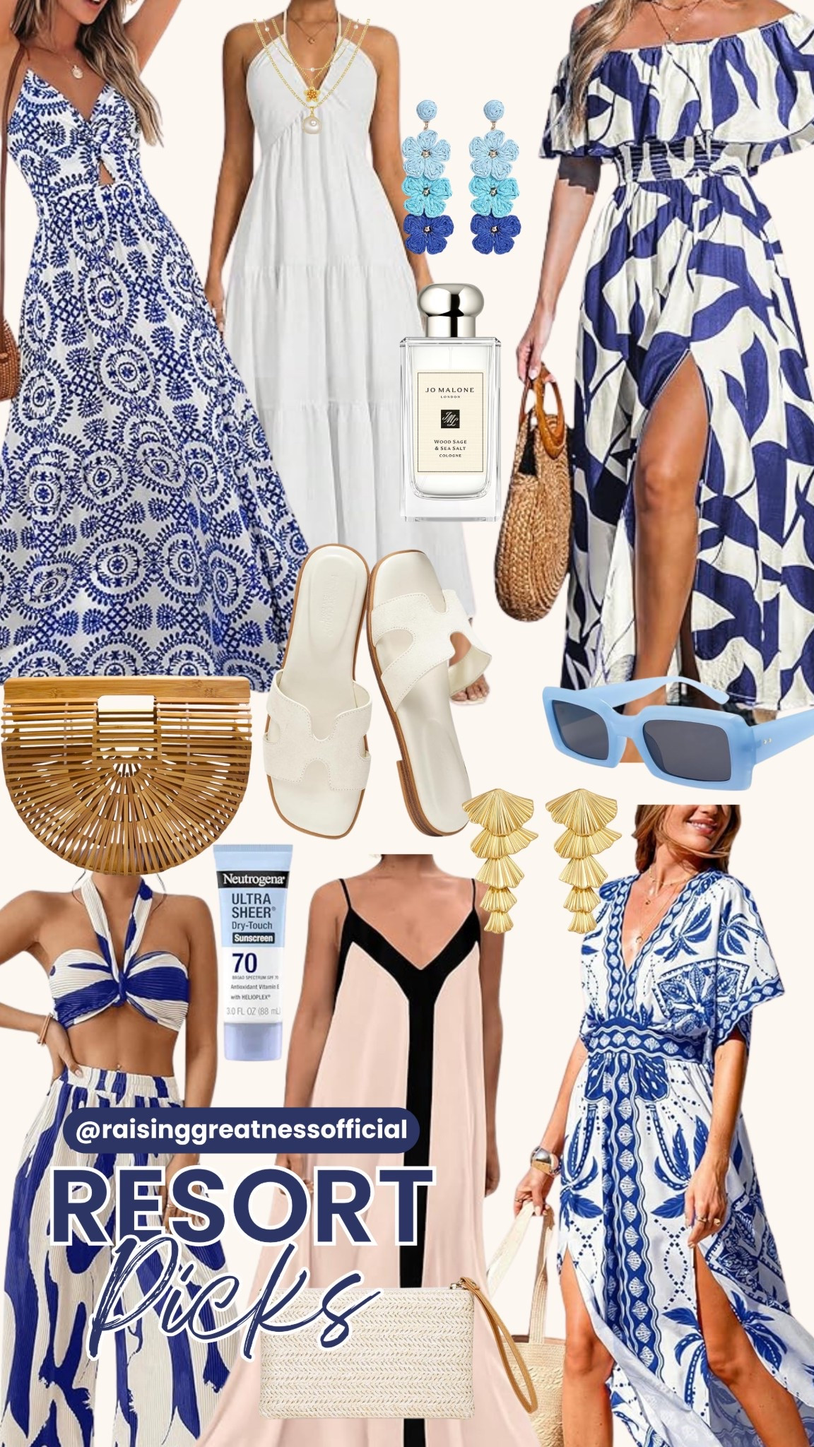 Vacation ready resort picks featuring beautiful blue print dresses, stylish beach bags, and chic accessories perfect for tropical getaways. These effortless outfits bring elegance and comfort for poolside lounging, beach walks, and sunset dinners.

#ResortWear #VacationStyle #BeachOutfits #ResortFashion #SummerStyle #TravelOutfits #VacationInspo #ChicTravel #BeachAccessories #IslandStyle

#LTKgrwm #LTKootd #LTKSpringSale