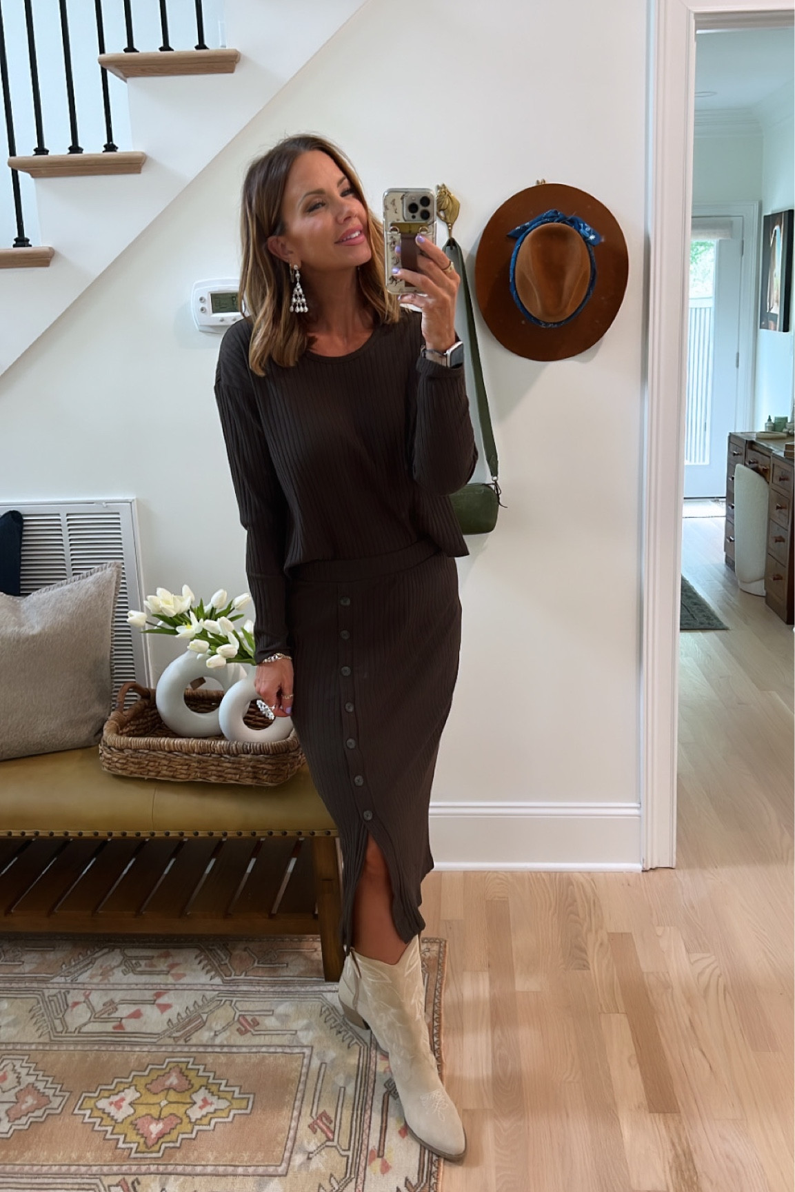 Wearing a medium in top and skirt! Both fit TTS! #walmartpartner #walmartfinds #iywyk @walmart 