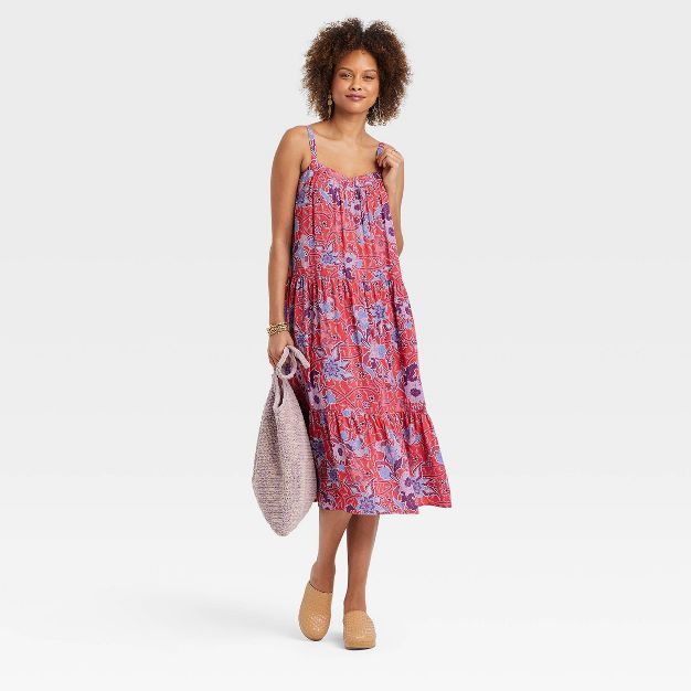 Women's Sleeveless A-Line Dress - Knox Rose™ Rose Red Floral | Target